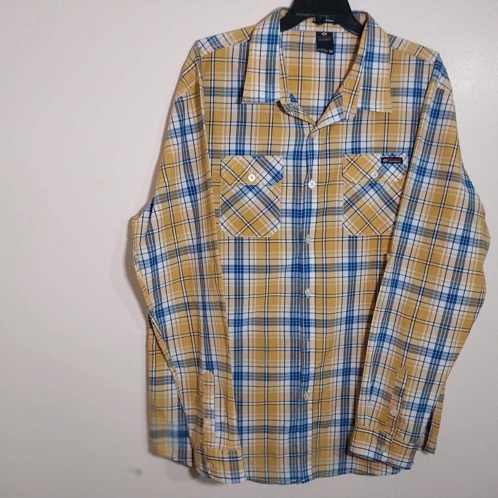 Enyce Men's Shirt Long Sleeve Size 5X Yellow and Blue Casual Button Down Shirt